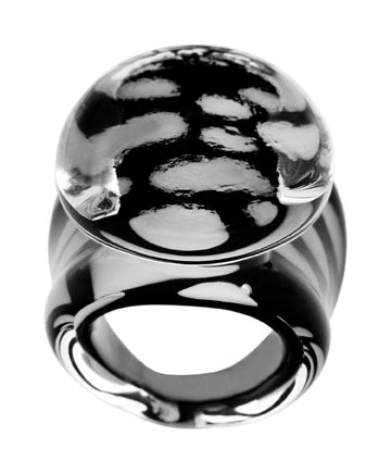 Tre Gioia Black White - Lg - Ring - Jewelry