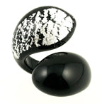 Tre Snake Silver Black - Lg - Ring - Jewelry