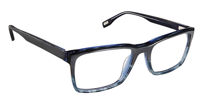 EVATIK \ E-9173 \ GREY BLUE HORN \ 966 \ 54-18 \ 145 \ OPTICAL