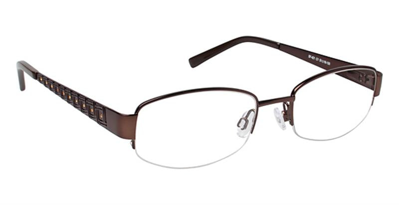 SUPER FLEX \ SF-421 \ BROWN \ 1 \ 53- 18 \ 135 \ Optical Frame