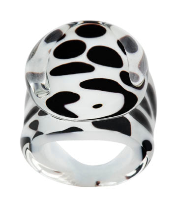 Tre Gioia White Black - Sm  -  Ring - Jewelry