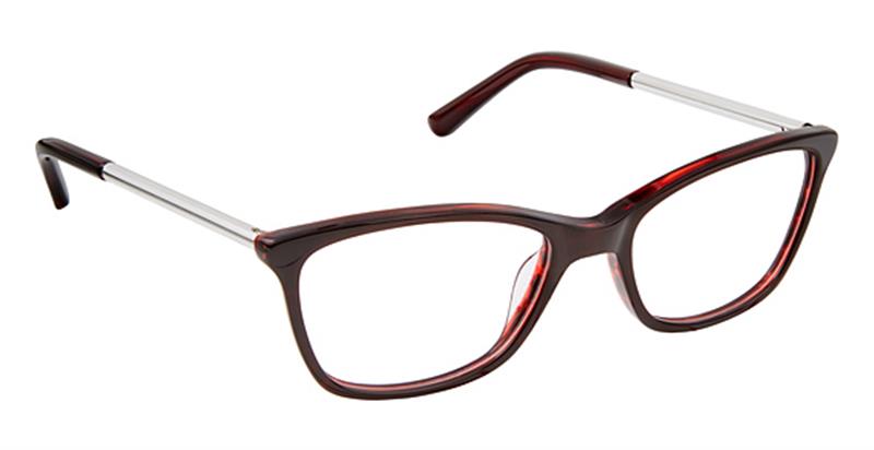 SUPER FLEX \ SF-493 \ BURGUNDY SILVER \ 3 \ 53-17 \ 145 \ Optical Frame 